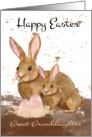 Great Granddaughter, Watercolor Bunny Rabbits and Easter Eggs card