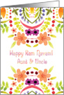 Aunt & Uncle, Ram Navami With Watercolor Flowers card