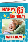 65th Birthday With Stylish Effects - Your Picture Here card