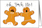 Swearing Swearing Gingerbread Man and Woman Shocked Gingerbread card