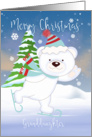 Granddaughter, Polar Bear Skating, Christmas Polar Bear Greetings card