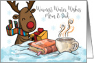 Mom & Dad, Christmas Reindeer, With Book Hot Chocolate And Gift, card