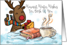 Both Of You, Christmas Reindeer, with hot chocolate card