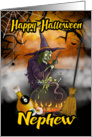 Nephew Happy Halloween , witch Halloween Greeting card
