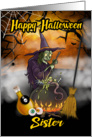 Sister Happy Halloween , witch Halloween Greeting card