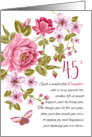 45th Birthday Daughter, Floral Daughter Birthday card