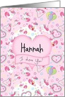 Unicorn Valentine All Over Pattern With Personalized heart card