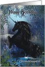 Granddaughter, Unicorn Birthday Card, Happy Birthday card