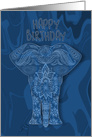 Elephant, Blue Blend Elephant Birthday card