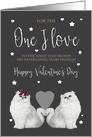 Valentine’s Day for the one I love, featuring two white cats card