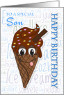 Son Ice Cream Cone Birthday Greeting card