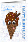 Godson Ice Cream Cone Birthday Greeting card