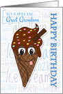 Great Grandson Ice Cream Cone Birthday Greeting card