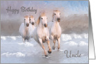 Uncle Birthday Card, Painted wild horses birthday card