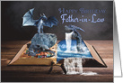 Father-in-Law Dragon Fantasy Art Birthday card