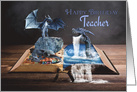 Teacher Dragon Fantasy Art Birthday card