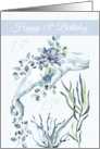 15th Birthday With A Floral Adorned Beluga Whale card