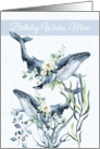 Mom Sperm Whale With Flowers Ocean Plants card