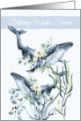 Friend Sperm Whale With Flowers Ocean Plants card