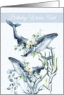 Aunt Sperm Whale With Flowers Ocean Plants card