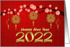 2022 Chinese New Year With Hanging Tree Ornaments card