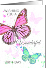 Birthday Butterflies Watercolor Painted And Splatter card