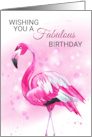 Flamingo Fabulous Birthday Wishes card