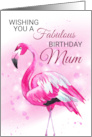 Mum Flamingo Fabulous Birthday Wishes card