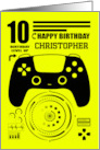 10th Birthday with Gaming Controller and Futuristic Hud Custom Name card