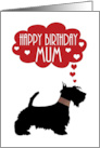 Birthday With Silhouette Scottish Terrier - card