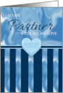 Partner Valentine’s Day Card with Candy Heart and Stripes card
