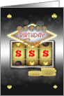 Birthday Greeting Card Casino Theme With Slots And Coins card