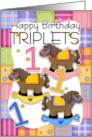Triplets First Birthday Card