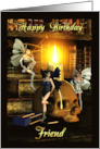 friend, fairy lights - fairy birthday card