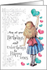 Alice Hearts Birthday card