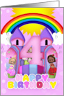 4th Birthday Bouncy castles card