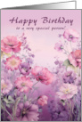 Happy Birthday to a Very Special Person in Tones of Pinks and Purples card