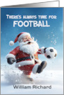 Any Name Football Soccer 3d Santa Kicking around in Winter Snow card