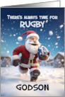 Godson Rugby 3d Santa Kicking around in Winter Snow card