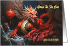 Chinese Water Dragon Red and Gold Gong Xi Fa Cai Chinese New Year card