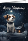 Jack Russell Christmas with a Russell and Snow Scene Merry Christmas card