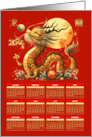 Calendar 2024 Chinese New Year with a Sweet Faced Dragon and the Moon card