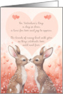 Valentine’s Day with Two Loving Deer and a Large Heart with Sentiment card