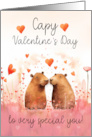 Valentine’s Day with Two Loving Capybara with a Play on Words card