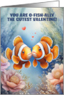 Valentine Clown Fish with Heart Play on Words OFishAlly card