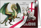 Happy Saint George’s Day with Dragon and Saint George on Horseback card
