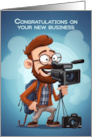 New Photography Studio Congratulations with Cartoon Photographer card