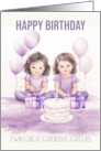 Great Granddaughters Birthday Twin Little Girls Party Cake card