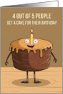 Birthday Chocolate Cake with Candle 4 out of 5 People card