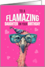 Daughter Birthday with Flamingo Wearing Sunglasses and Hat card